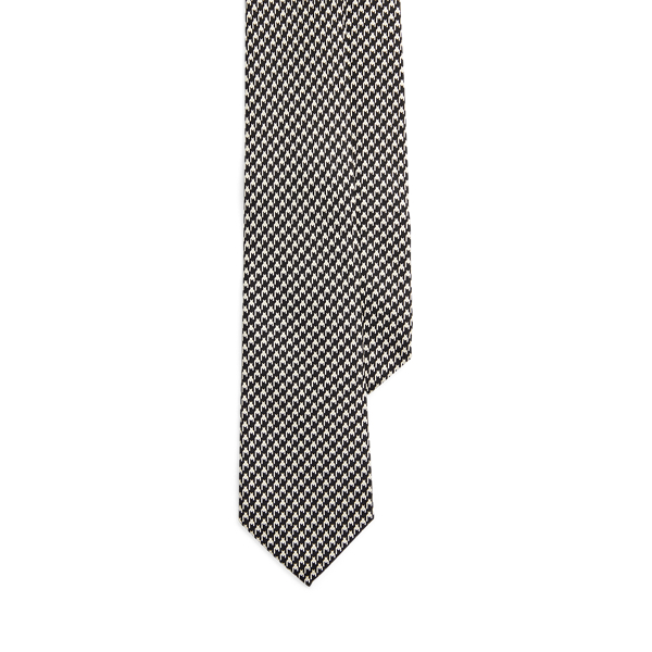 Houndstooth-Print Silk Tie