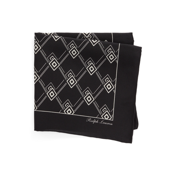 Diamond-Patterned Silk Pocket Square