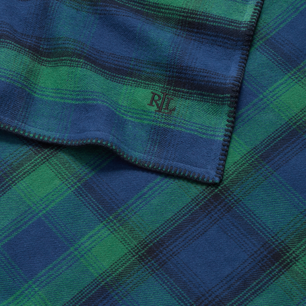 Navy Multi Ridgeview Plaid Throw Blanket Lauren Home 2