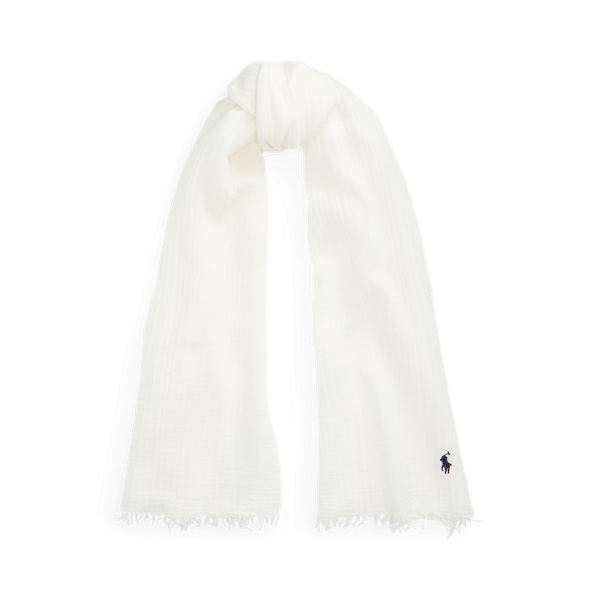 &Eacute;charpe en laine m&eacute;lang&eacute;e &agrave; franges Polo Ralph Lauren en 1