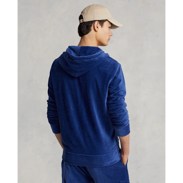 Harrison Blue Knit Corduroy Full-Zip Hoodie Polo Ralph Lauren 5