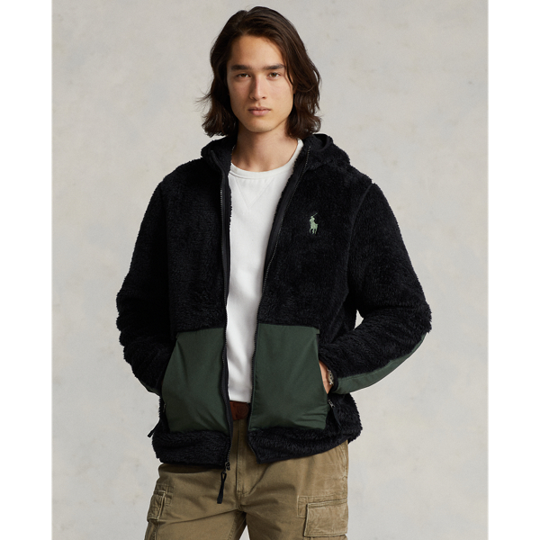 Polo Black/Angler Green Pile Fleece Full-Zip Hoodie Polo Ralph Lauren 1