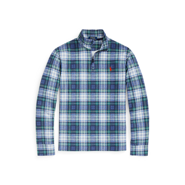 Plaid-Print Estate-Rib Pullover Polo Ralph Lauren 1