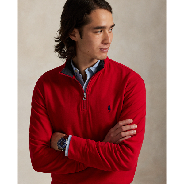 RL 2000 Red Luxury Jersey Quarter-Zip Pullover Polo Ralph Lauren for fall 6