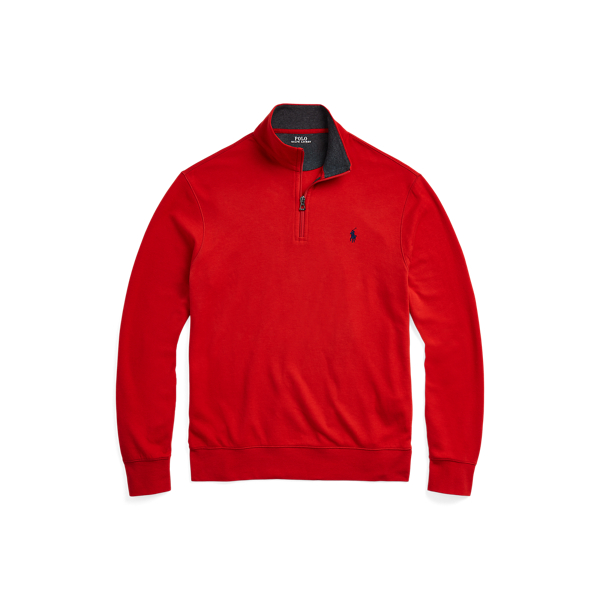 RL 2000 Red Luxury Jersey Quarter-Zip Pullover Polo Ralph Lauren for fall 2