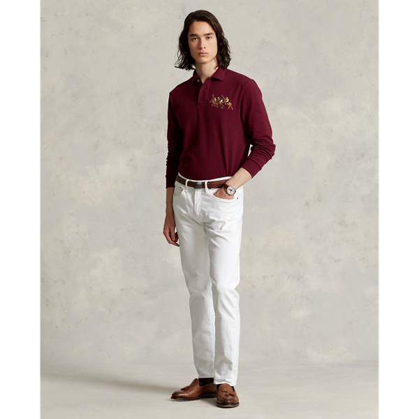 Classic Wine Custom Slim Fit Triple-Pony Polo Shirt Polo Ralph Lauren 4