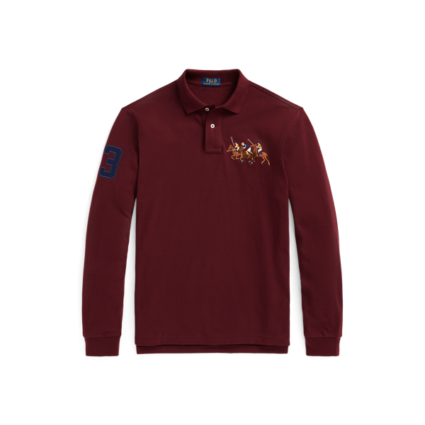 Ralph lauren burgundy long sleeve polo online