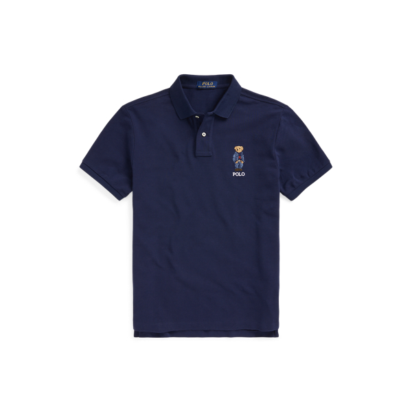 Custom-Slim-Fit Polohemd mit Polo Bear Polo Ralph Lauren in Denim-Navy 2