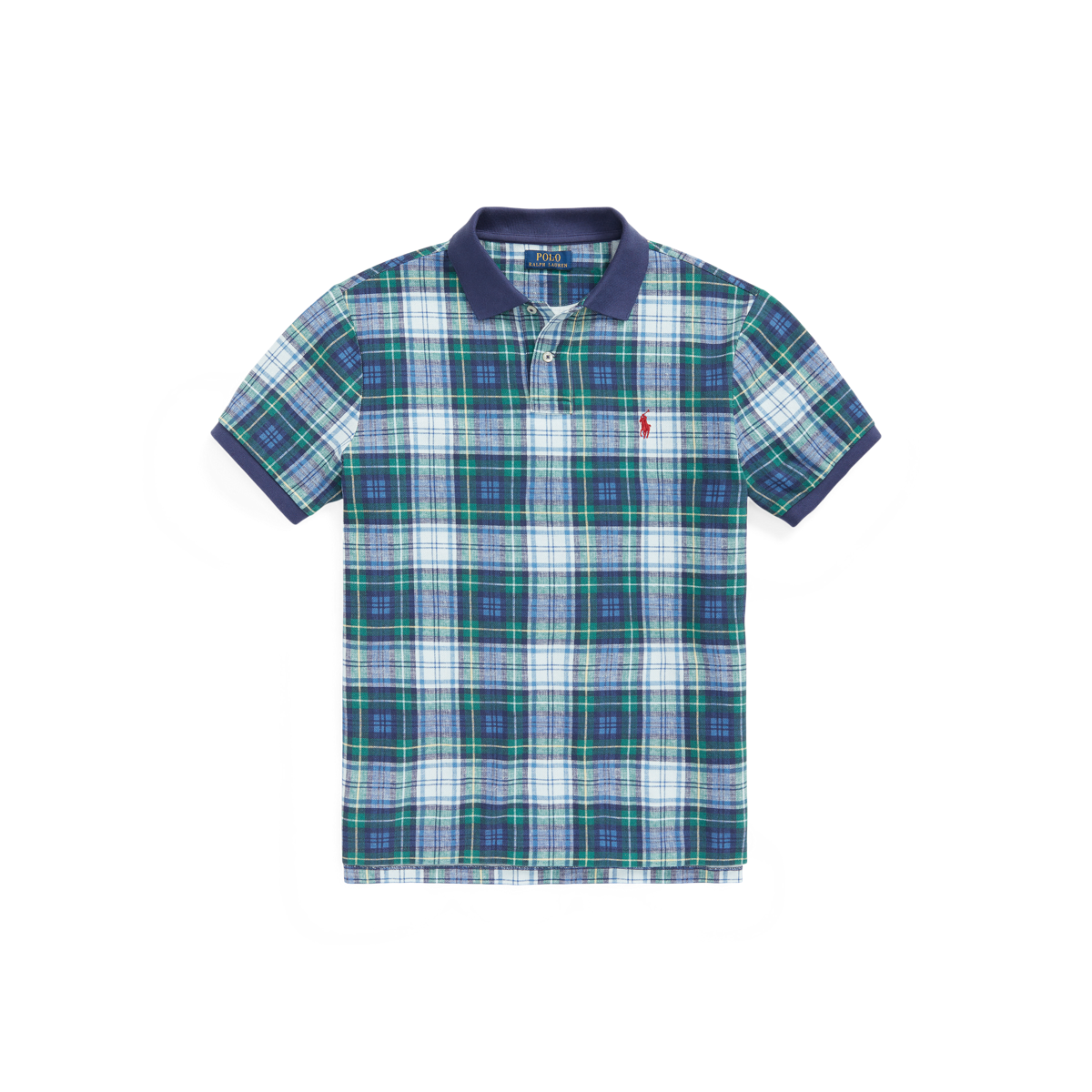 Custom Slim Fit Plaid Polo Shirt