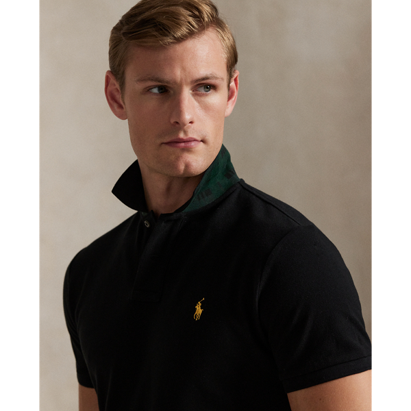 Custom-Slim-Fit Piqué-Poloshirt Polo Ralph Lauren in Schwarz 6