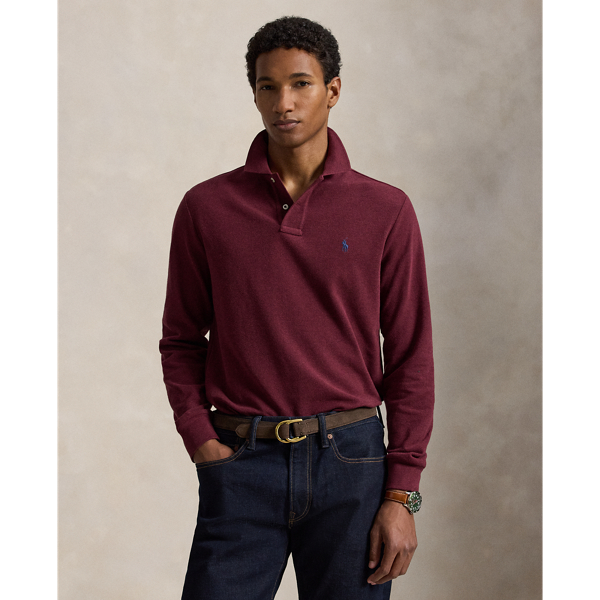 Spring Wine Heather Classic Fit Mesh Polo Shirt Polo Ralph Lauren 1