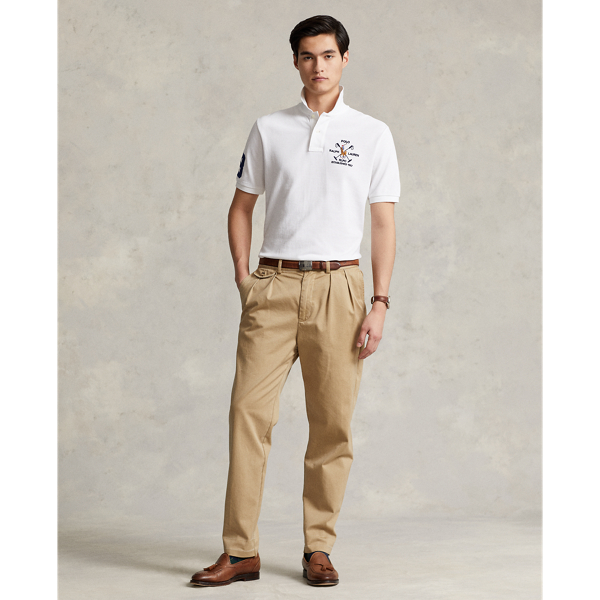 White Classic Fit Triple-Pony Mesh Polo Shirt Polo Ralph Lauren 3