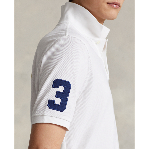 White Classic Fit Triple-Pony Mesh Polo Shirt Polo Ralph Lauren 5