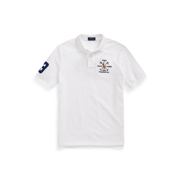 White Classic Fit Triple-Pony Mesh Polo Shirt Polo Ralph Lauren 2