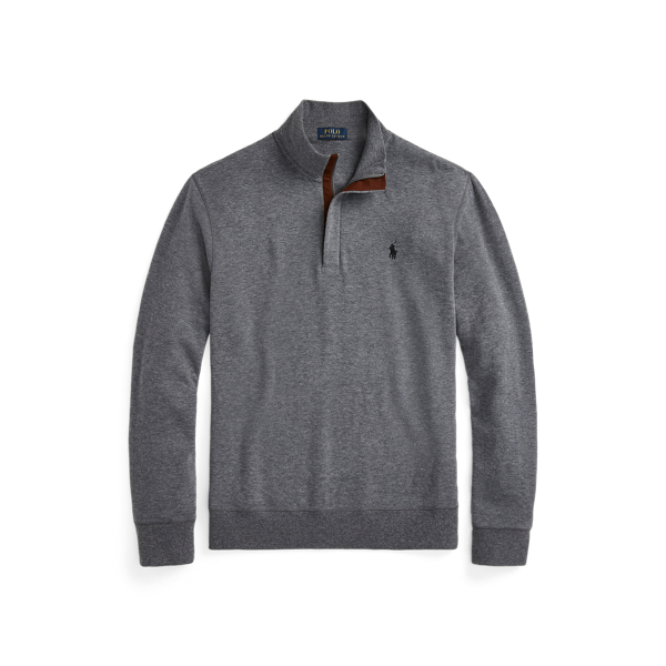 Medium Flannel Heather Luxury Jersey Quarter-Zip Pullover Polo Ralph Lauren 2