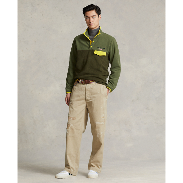 Classic Drab Olive Multi Polo Sport Brushed Fleece Pullover Polo Ralph Lauren 4