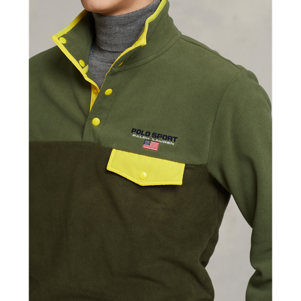 Classic Drab Olive Multi Polo Sport Brushed Fleece Pullover Polo Ralph Lauren 6