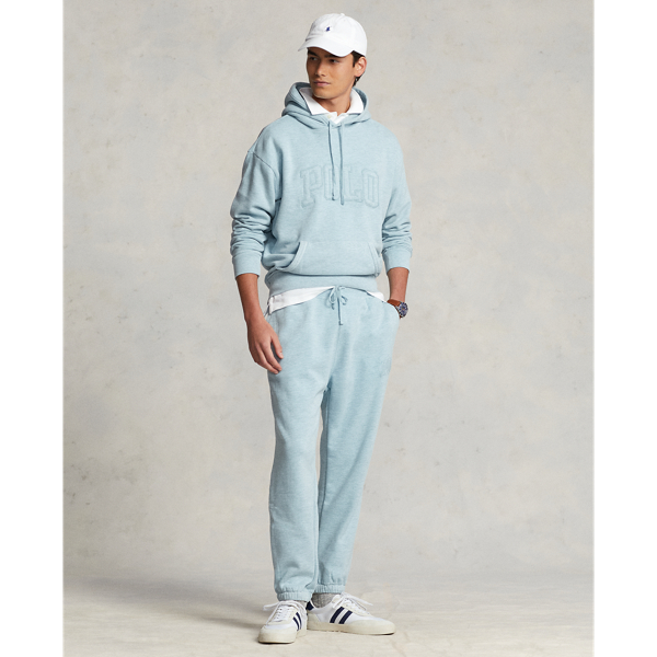 Bedford Blue Heather Big Fit Logo Over-Dyed Fleece Hoodie Polo Ralph Lauren 4