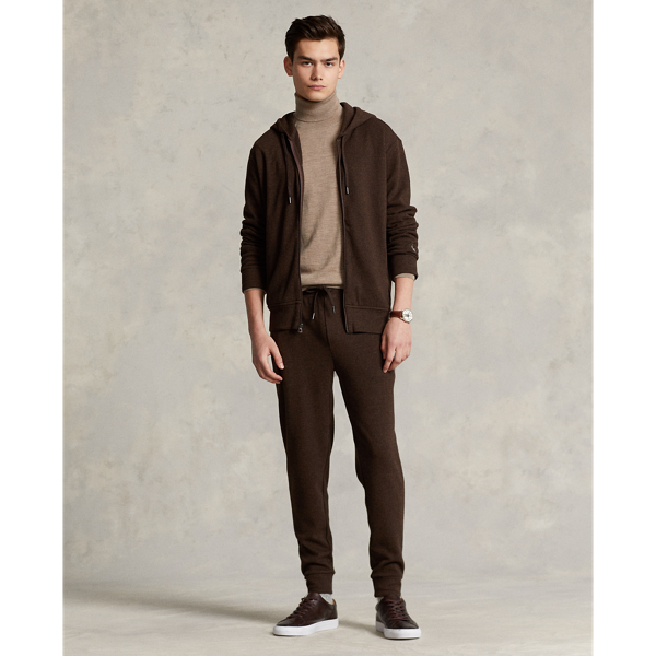 Sweat &agrave; capuche en maille double Polo Ralph Lauren en Circuit Brown Heather 4