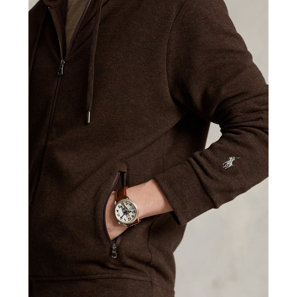 Sweat &agrave; capuche en maille double Polo Ralph Lauren en Circuit Brown Heather 6