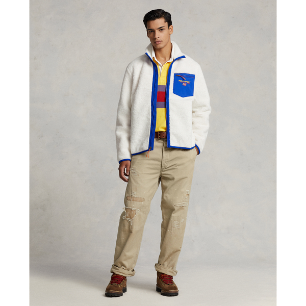 Clubhouse Cream/Sapphire Polo Sport Pile Fleece Jacket Polo Ralph Lauren 4