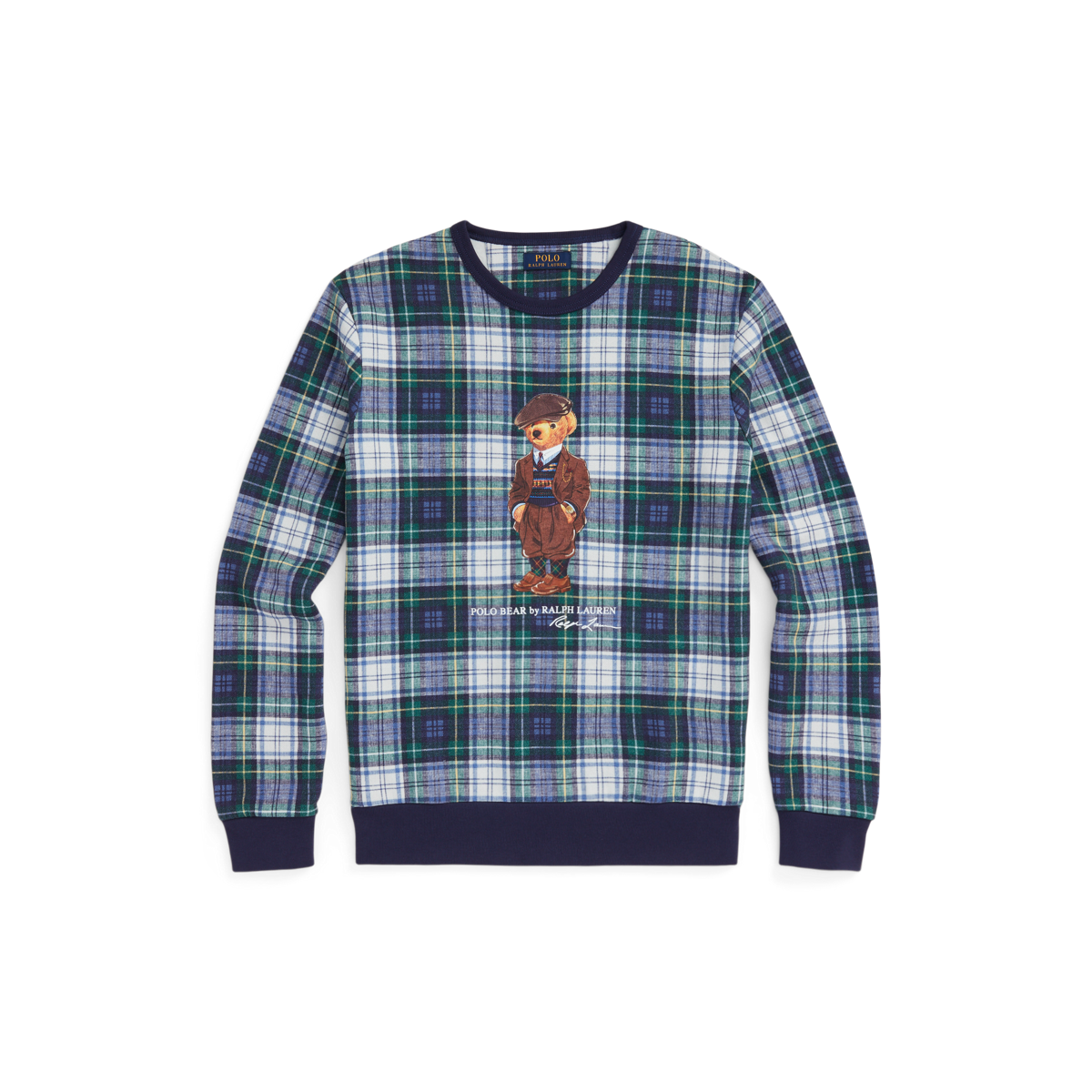 Polo ralph lauren men's bear tartan fleece hoodie sale