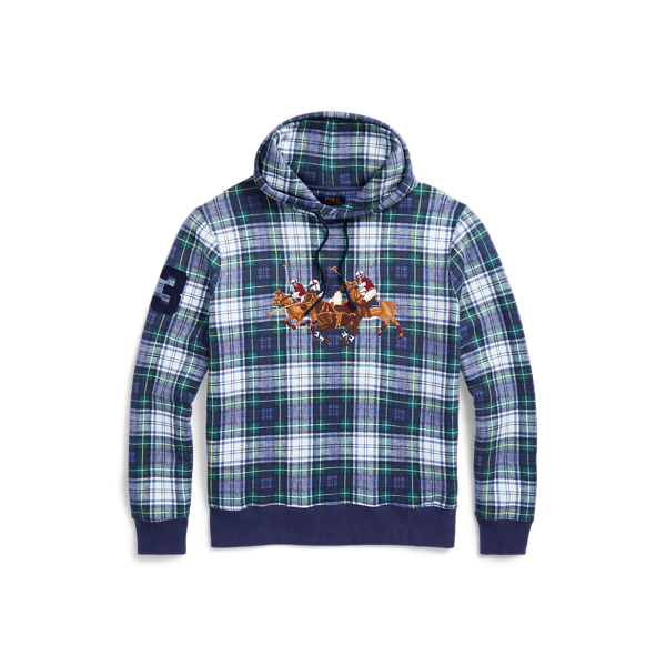 Triple-Pony Plaid-Print Fleece Hoodie Polo Ralph Lauren 1