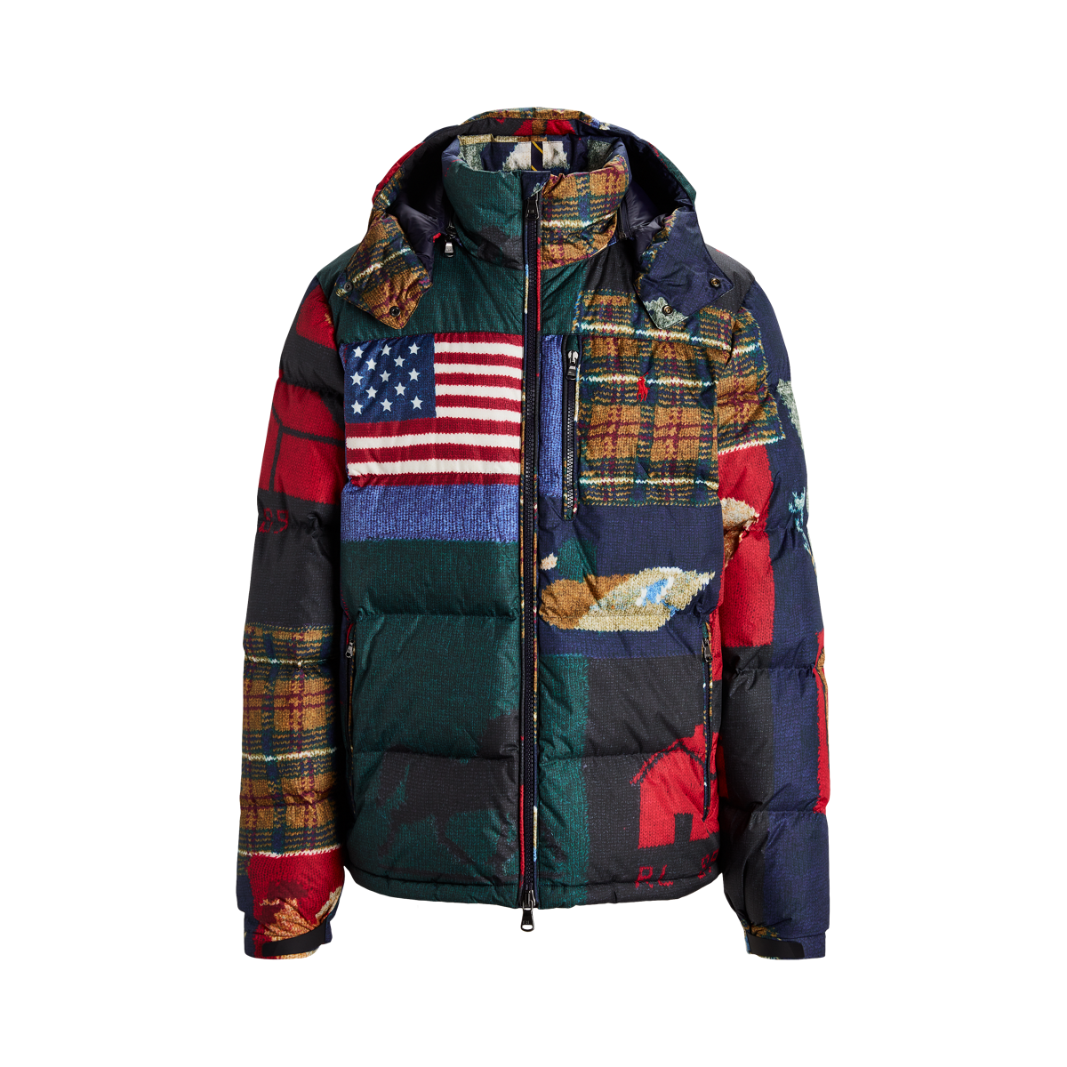 Polo patchwork puffer jacket on sale