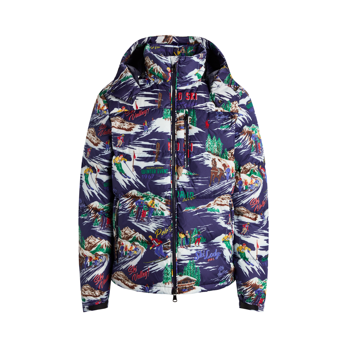 Ski Print Water Repellent Down Jacket