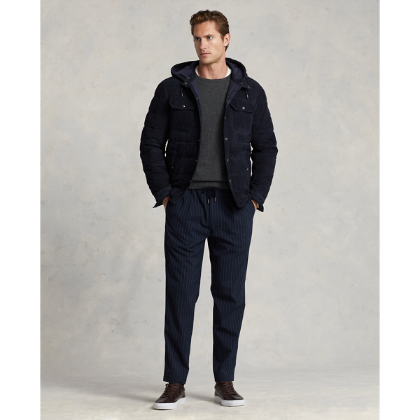 Collection Navy Quilted Suede Hooded Jacket Polo Ralph Lauren 4