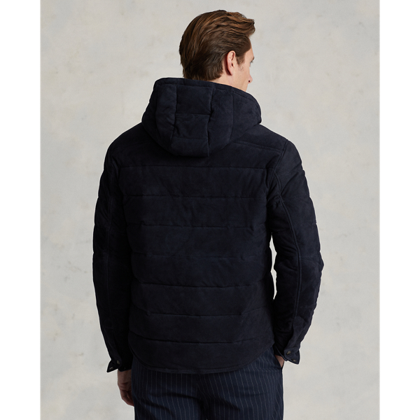 Collection Navy Quilted Suede Hooded Jacket Polo Ralph Lauren 5