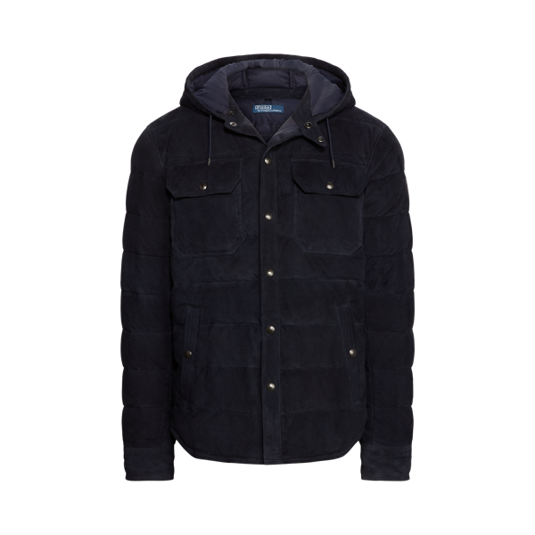 Collection Navy Quilted Suede Hooded Jacket Polo Ralph Lauren 2