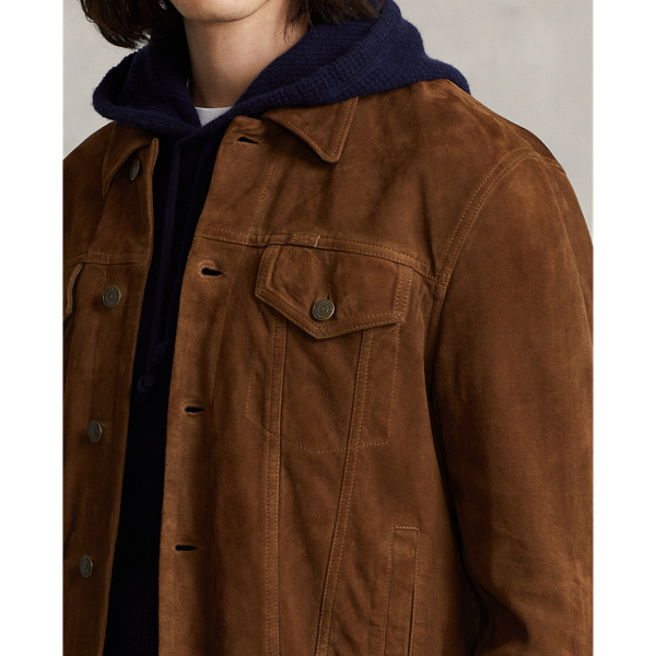 Country Brown Suede Trucker Jacket Polo Ralph Lauren 6