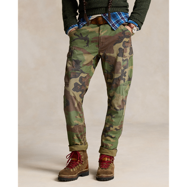 Slim Fit Camo Canvas Cargo Pant