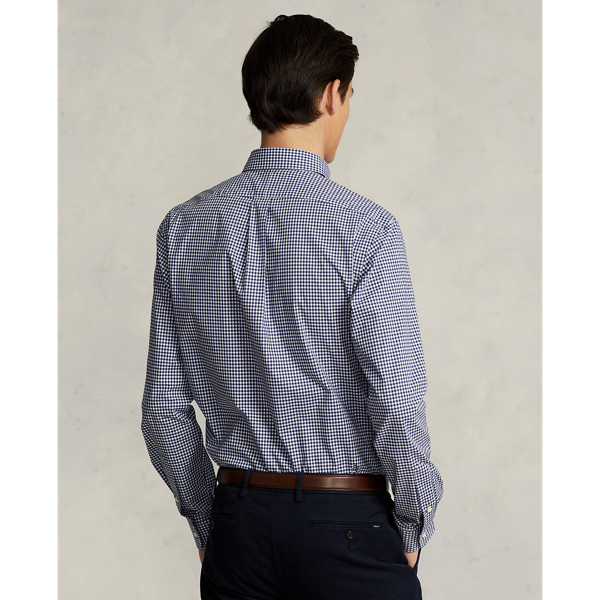 Navy/White Classic Fit Gingham Stretch Poplin Shirt Polo Ralph Lauren 5