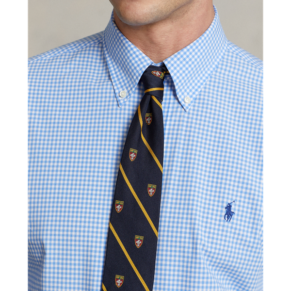 Light Blue/White Classic Fit Gingham Stretch Poplin Shirt Polo Ralph Lauren 6