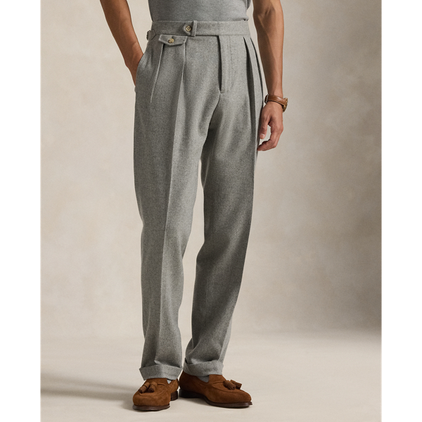 Light Grey Pleated Wool Flannel Trouser Polo Ralph Lauren 4