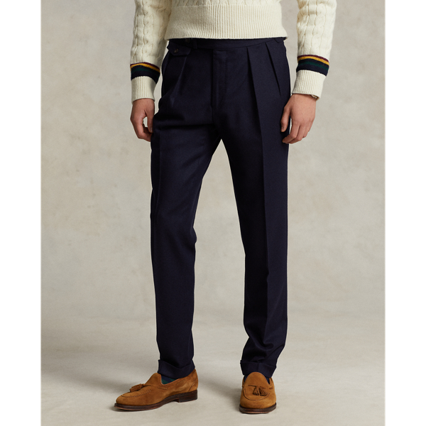 Navy Pleated Wool Flannel Trouser Polo Ralph Lauren 4