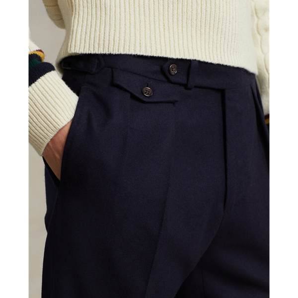 Navy Pleated Wool Flannel Trouser Polo Ralph Lauren 6