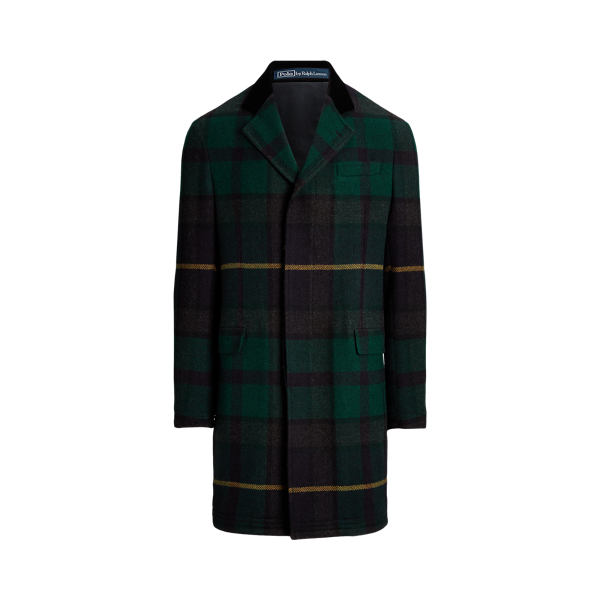 Plaid Wool Velvet-Collar Topcoat Polo Ralph Lauren 1