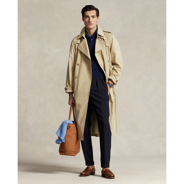 Lightweight Cotton Blend Trench Coat for Men Ralph Lauren BR