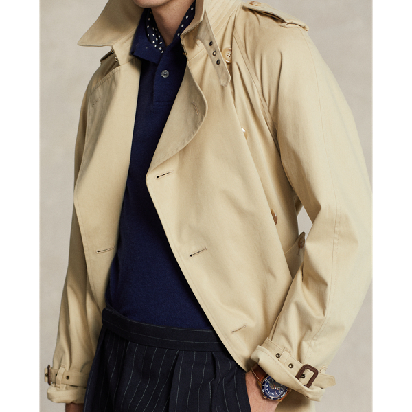 Ralph lauren cotton blend trench coat best sale