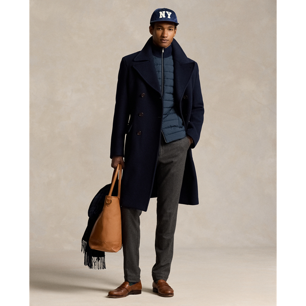 Tailored wool blend coat deals