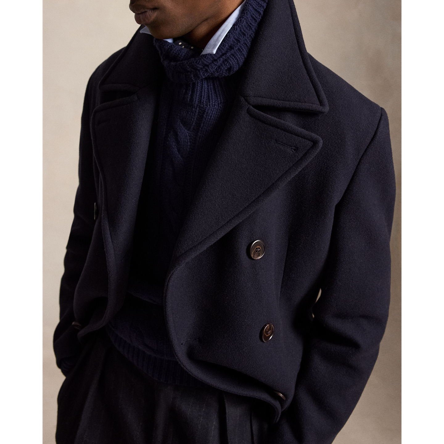Polo Ralph Lauren Пальто Ralph Lauren Polo Soft Tailored Wool-Blend Topcoat, цвет: Тёмно-синий — фото 3