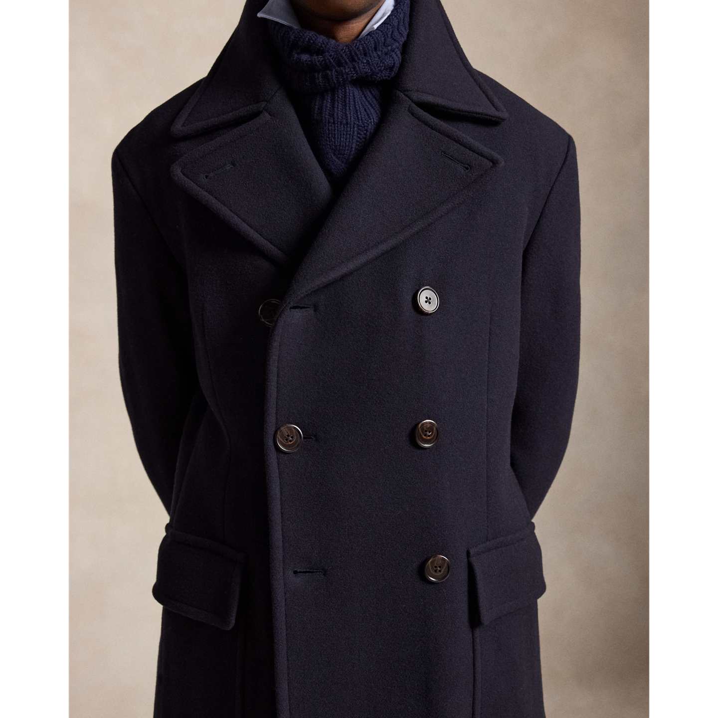 Polo Ralph Lauren Пальто Ralph Lauren Polo Soft Tailored Wool-Blend Topcoat, цвет: Тёмно-синий — фото 4