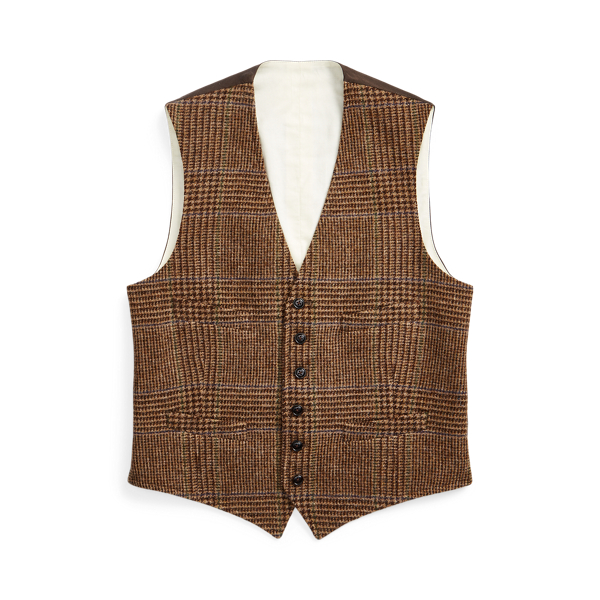 Wollen tweed gilet met Glen-ruit