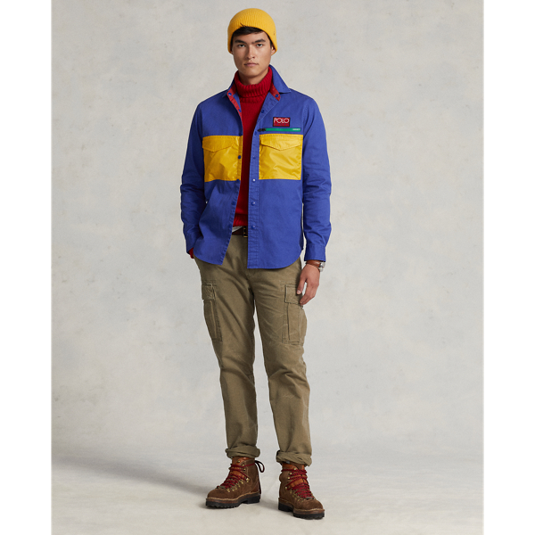 Classic fit Polo Sport utility overhemd Polo Ralph Lauren in Royal/geel 4