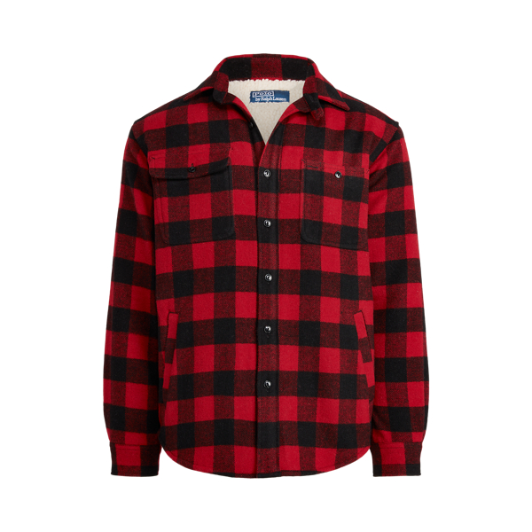 Fleece-Lined Plaid Wool-Blend Overshirt Polo Ralph Lauren 1