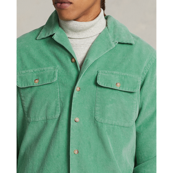 Haven Green Classic Fit Corduroy Camp Shirt Polo Ralph Lauren 6