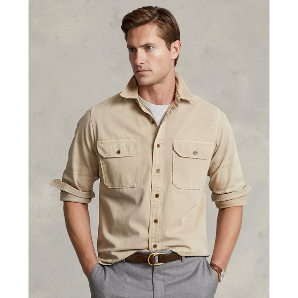 Chemise workwear classique en denim Polo Ralph Lauren en Kaki Lorain 6